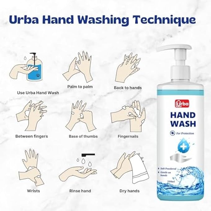 URBA ANTI BACTERIAL HAND WASH | WITH MOISTURIZING AGENT | WITH DISPENSER PUMP | GERM PROTECTION & SOFT ON HANDS| LIQUID WASH -500 ML - Image 4